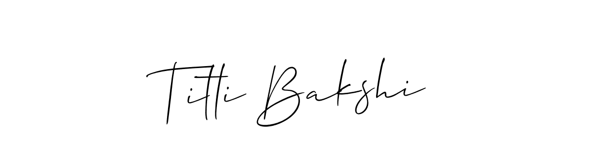 Check out images of Autograph of Titli Bakshi name. Actor Titli Bakshi Signature Style. Allison_Script is a professional sign style online. Titli Bakshi signature style 2 images and pictures png