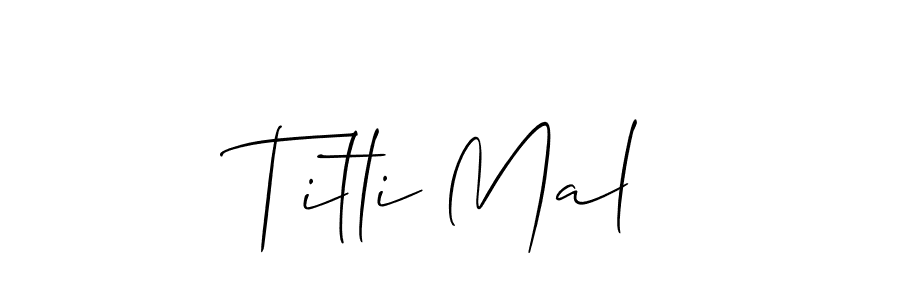 Create a beautiful signature design for name Titli Mal. With this signature (Allison_Script) fonts, you can make a handwritten signature for free. Titli Mal signature style 2 images and pictures png