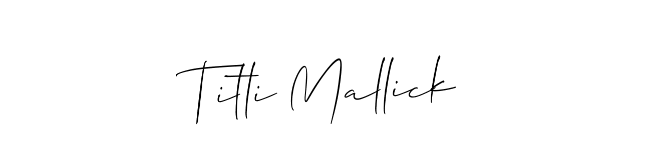 if you are searching for the best signature style for your name Titli Mallick. so please give up your signature search. here we have designed multiple signature styles  using Allison_Script. Titli Mallick signature style 2 images and pictures png
