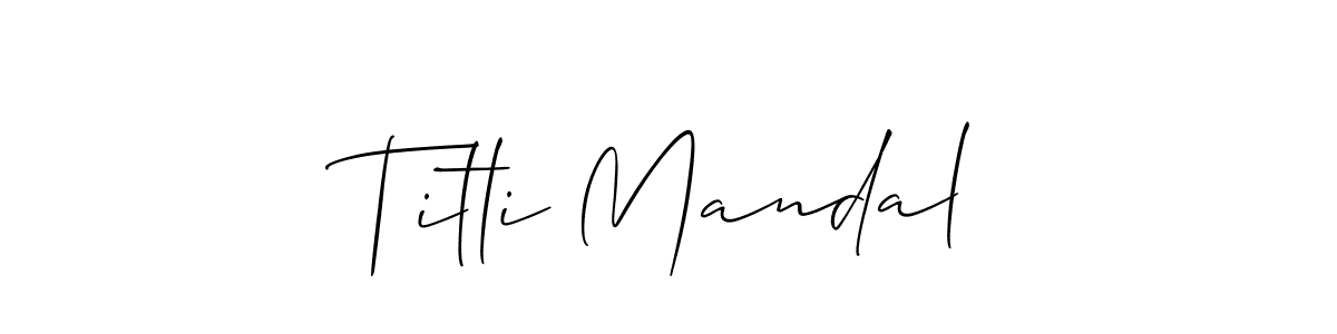 How to make Titli Mandal signature? Allison_Script is a professional autograph style. Create handwritten signature for Titli Mandal name. Titli Mandal signature style 2 images and pictures png