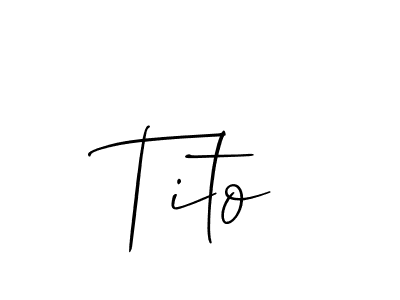 It looks lik you need a new signature style for name Tito. Design unique handwritten (Allison_Script) signature with our free signature maker in just a few clicks. Tito signature style 2 images and pictures png