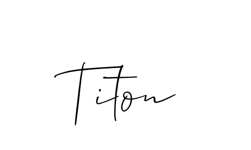 How to make Titon name signature. Use Allison_Script style for creating short signs online. This is the latest handwritten sign. Titon signature style 2 images and pictures png