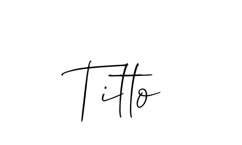 Make a beautiful signature design for name Titto. With this signature (Allison_Script) style, you can create a handwritten signature for free. Titto signature style 2 images and pictures png