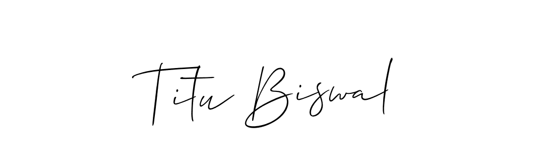 Allison_Script is a professional signature style that is perfect for those who want to add a touch of class to their signature. It is also a great choice for those who want to make their signature more unique. Get Titu Biswal name to fancy signature for free. Titu Biswal signature style 2 images and pictures png