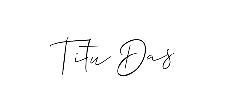 Make a short Titu Das signature style. Manage your documents anywhere anytime using Allison_Script. Create and add eSignatures, submit forms, share and send files easily. Titu Das signature style 2 images and pictures png