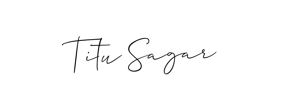 Similarly Allison_Script is the best handwritten signature design. Signature creator online .You can use it as an online autograph creator for name Titu Sagar. Titu Sagar signature style 2 images and pictures png
