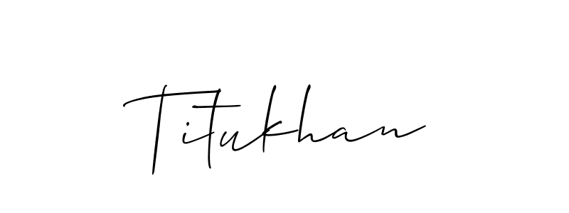 How to Draw Titukhan signature style? Allison_Script is a latest design signature styles for name Titukhan. Titukhan signature style 2 images and pictures png