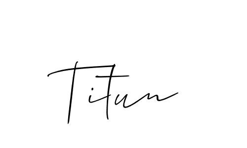 How to make Titun name signature. Use Allison_Script style for creating short signs online. This is the latest handwritten sign. Titun signature style 2 images and pictures png