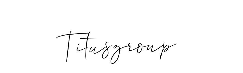 The best way (Allison_Script) to make a short signature is to pick only two or three words in your name. The name Titusgroup include a total of six letters. For converting this name. Titusgroup signature style 2 images and pictures png