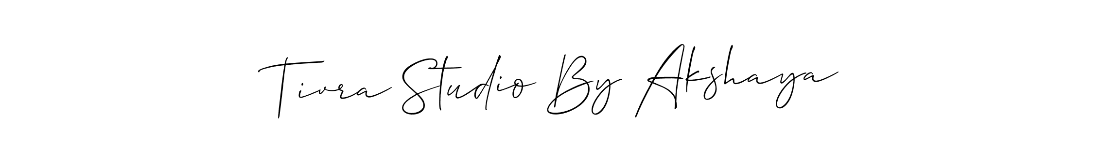 Make a beautiful signature design for name Tivra Studio By Akshaya. With this signature (Allison_Script) style, you can create a handwritten signature for free. Tivra Studio By Akshaya signature style 2 images and pictures png
