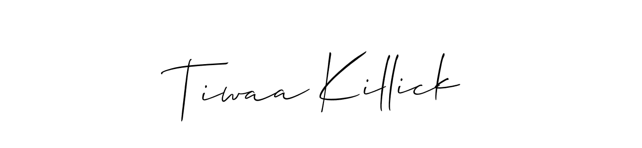 This is the best signature style for the Tiwaa Killick name. Also you like these signature font (Allison_Script). Mix name signature. Tiwaa Killick signature style 2 images and pictures png