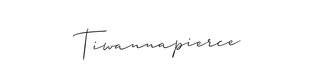 if you are searching for the best signature style for your name Tiwannapierce. so please give up your signature search. here we have designed multiple signature styles  using Allison_Script. Tiwannapierce signature style 2 images and pictures png