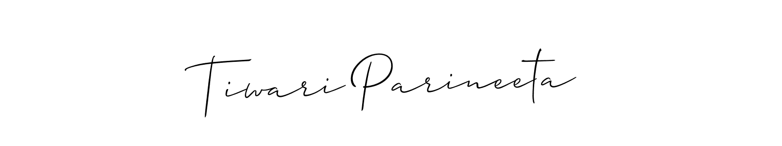 It looks lik you need a new signature style for name Tiwari Parineeta. Design unique handwritten (Allison_Script) signature with our free signature maker in just a few clicks. Tiwari Parineeta signature style 2 images and pictures png