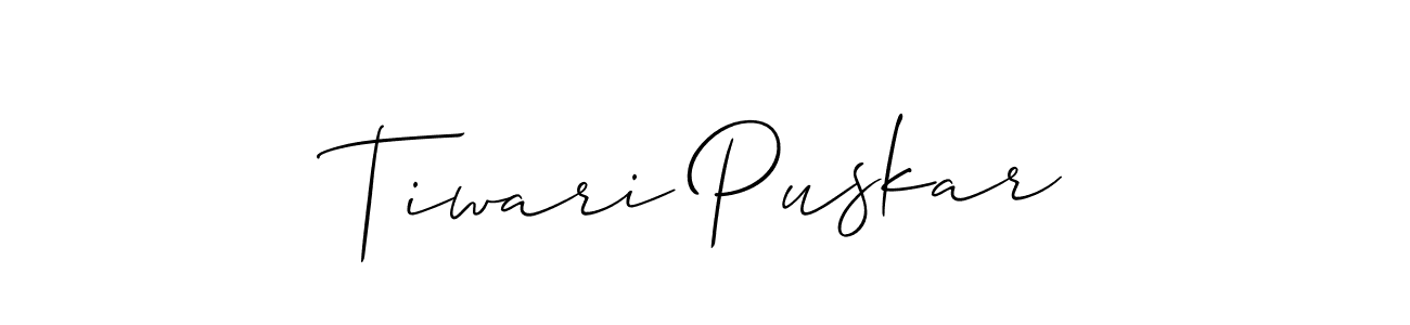 How to Draw Tiwari Puskar signature style? Allison_Script is a latest design signature styles for name Tiwari Puskar. Tiwari Puskar signature style 2 images and pictures png