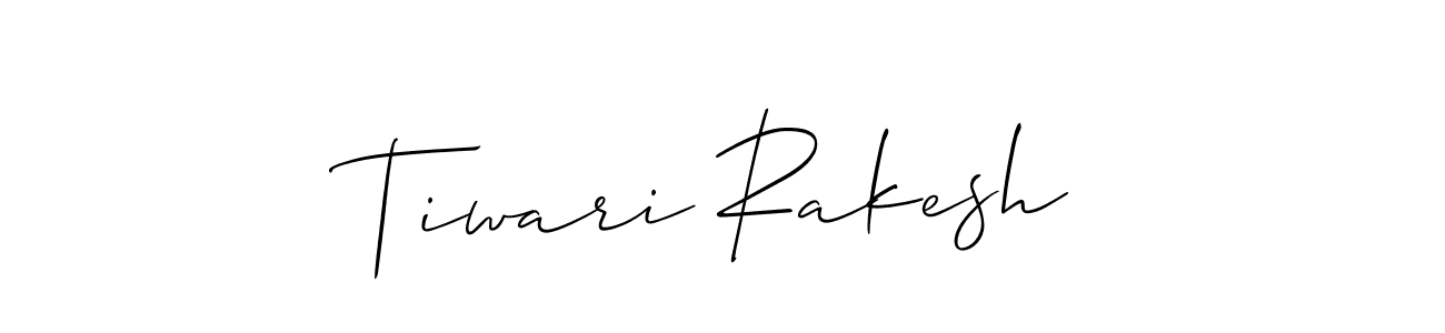 Allison_Script is a professional signature style that is perfect for those who want to add a touch of class to their signature. It is also a great choice for those who want to make their signature more unique. Get Tiwari Rakesh name to fancy signature for free. Tiwari Rakesh signature style 2 images and pictures png