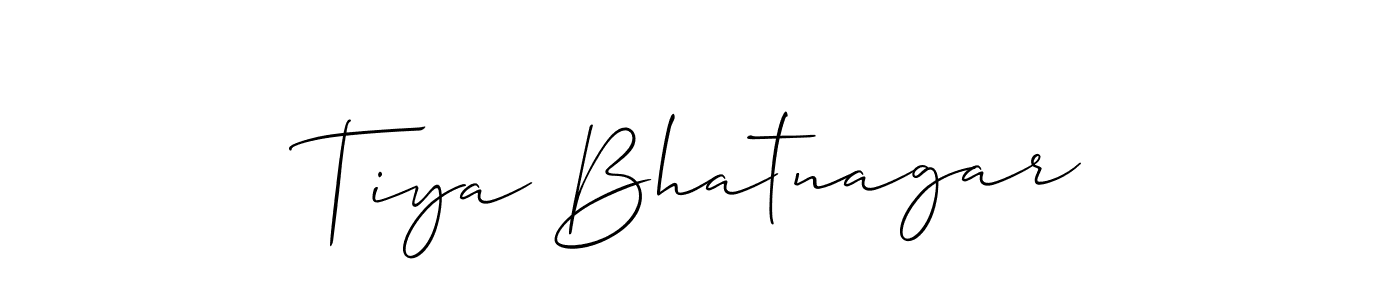 How to make Tiya Bhatnagar signature? Allison_Script is a professional autograph style. Create handwritten signature for Tiya Bhatnagar name. Tiya Bhatnagar signature style 2 images and pictures png