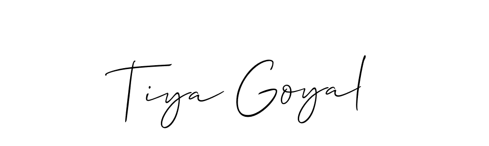 Tiya Goyal stylish signature style. Best Handwritten Sign (Allison_Script) for my name. Handwritten Signature Collection Ideas for my name Tiya Goyal. Tiya Goyal signature style 2 images and pictures png