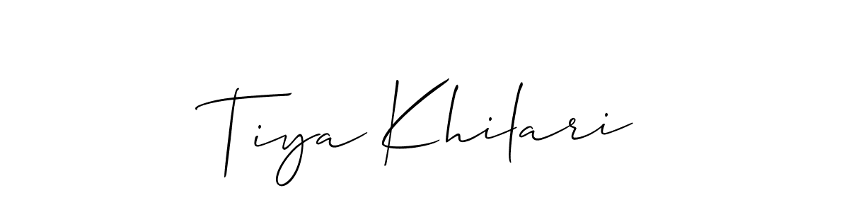 How to make Tiya Khilari signature? Allison_Script is a professional autograph style. Create handwritten signature for Tiya Khilari name. Tiya Khilari signature style 2 images and pictures png