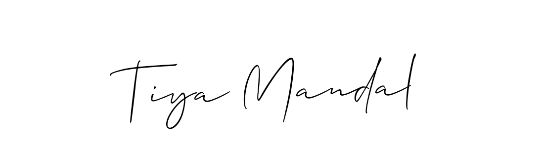 How to make Tiya Mandal name signature. Use Allison_Script style for creating short signs online. This is the latest handwritten sign. Tiya Mandal signature style 2 images and pictures png