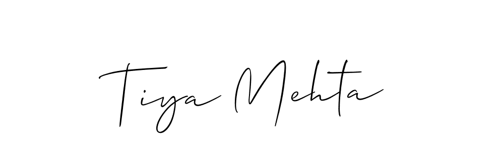 Tiya Mehta stylish signature style. Best Handwritten Sign (Allison_Script) for my name. Handwritten Signature Collection Ideas for my name Tiya Mehta. Tiya Mehta signature style 2 images and pictures png