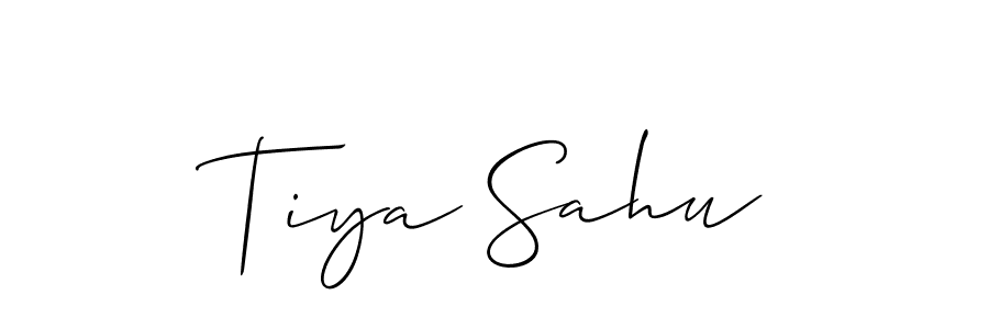 Allison_Script is a professional signature style that is perfect for those who want to add a touch of class to their signature. It is also a great choice for those who want to make their signature more unique. Get Tiya Sahu name to fancy signature for free. Tiya Sahu signature style 2 images and pictures png