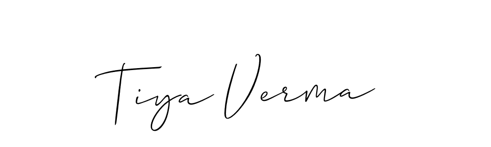 Similarly Allison_Script is the best handwritten signature design. Signature creator online .You can use it as an online autograph creator for name Tiya Verma. Tiya Verma signature style 2 images and pictures png
