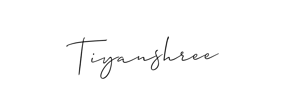 How to make Tiyanshree signature? Allison_Script is a professional autograph style. Create handwritten signature for Tiyanshree name. Tiyanshree signature style 2 images and pictures png