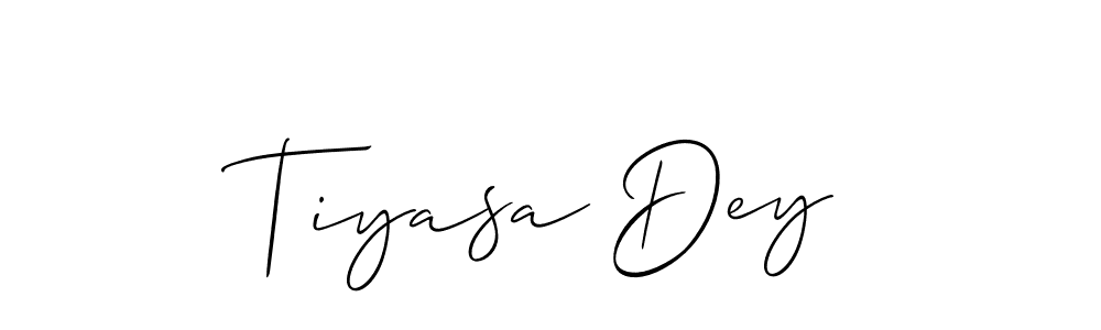 Create a beautiful signature design for name Tiyasa Dey. With this signature (Allison_Script) fonts, you can make a handwritten signature for free. Tiyasa Dey signature style 2 images and pictures png