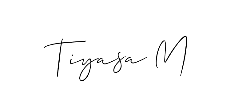 if you are searching for the best signature style for your name Tiyasa M. so please give up your signature search. here we have designed multiple signature styles  using Allison_Script. Tiyasa M signature style 2 images and pictures png