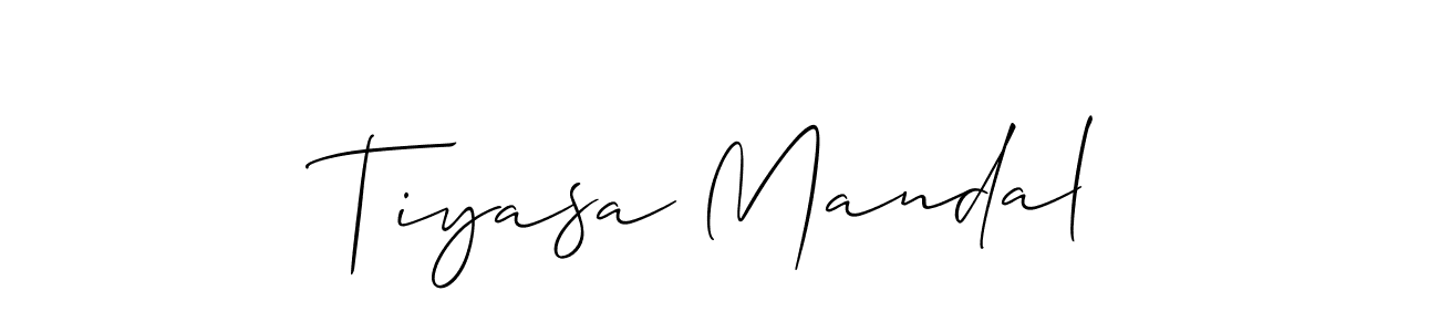 Allison_Script is a professional signature style that is perfect for those who want to add a touch of class to their signature. It is also a great choice for those who want to make their signature more unique. Get Tiyasa Mandal name to fancy signature for free. Tiyasa Mandal signature style 2 images and pictures png