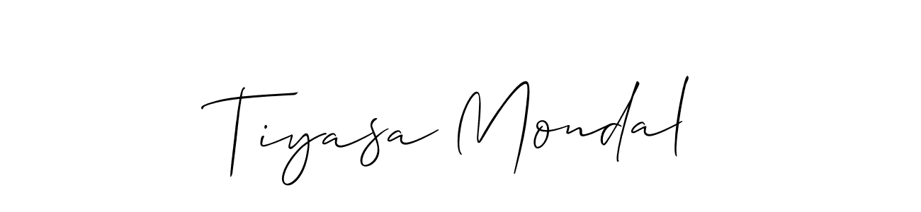 Also You can easily find your signature by using the search form. We will create Tiyasa Mondal name handwritten signature images for you free of cost using Allison_Script sign style. Tiyasa Mondal signature style 2 images and pictures png