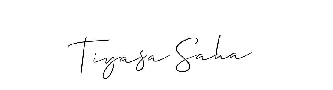 Design your own signature with our free online signature maker. With this signature software, you can create a handwritten (Allison_Script) signature for name Tiyasa Saha. Tiyasa Saha signature style 2 images and pictures png