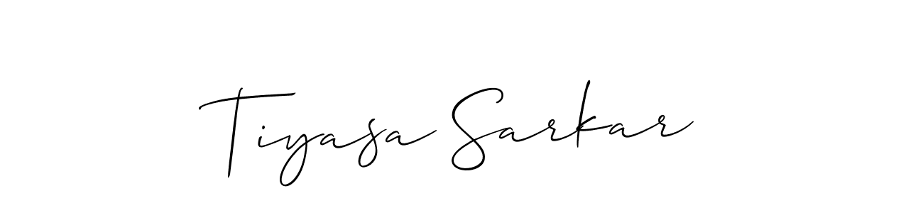 Make a beautiful signature design for name Tiyasa Sarkar. With this signature (Allison_Script) style, you can create a handwritten signature for free. Tiyasa Sarkar signature style 2 images and pictures png