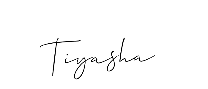 Create a beautiful signature design for name Tiyasha. With this signature (Allison_Script) fonts, you can make a handwritten signature for free. Tiyasha signature style 2 images and pictures png