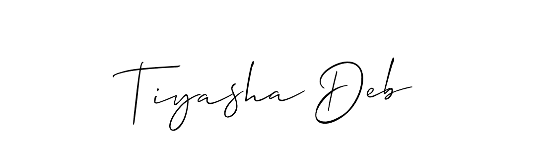 Create a beautiful signature design for name Tiyasha Deb. With this signature (Allison_Script) fonts, you can make a handwritten signature for free. Tiyasha Deb signature style 2 images and pictures png