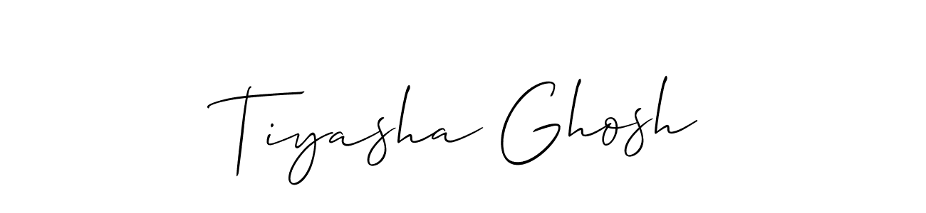 Make a beautiful signature design for name Tiyasha Ghosh. With this signature (Allison_Script) style, you can create a handwritten signature for free. Tiyasha Ghosh signature style 2 images and pictures png