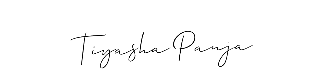 You should practise on your own different ways (Allison_Script) to write your name (Tiyasha Panja) in signature. don't let someone else do it for you. Tiyasha Panja signature style 2 images and pictures png