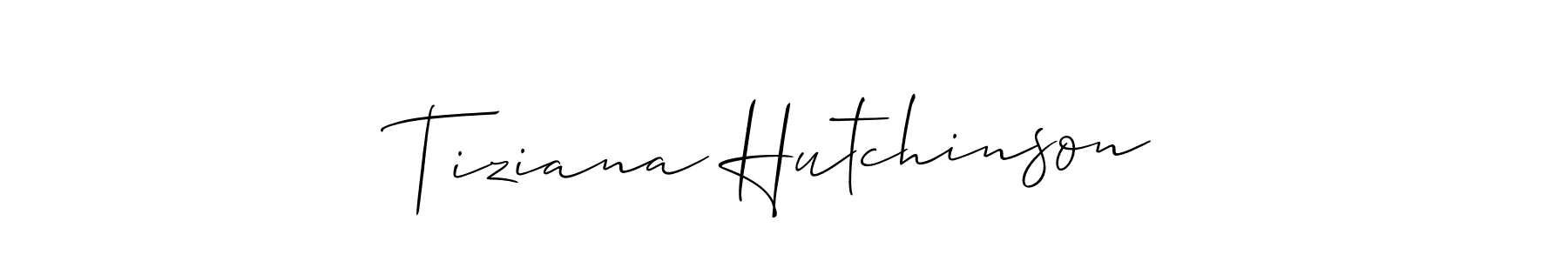 Allison_Script is a professional signature style that is perfect for those who want to add a touch of class to their signature. It is also a great choice for those who want to make their signature more unique. Get Tiziana Hutchinson name to fancy signature for free. Tiziana Hutchinson signature style 2 images and pictures png