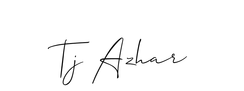 Design your own signature with our free online signature maker. With this signature software, you can create a handwritten (Allison_Script) signature for name Tj Azhar. Tj Azhar signature style 2 images and pictures png