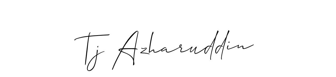 Use a signature maker to create a handwritten signature online. With this signature software, you can design (Allison_Script) your own signature for name Tj Azharuddin. Tj Azharuddin signature style 2 images and pictures png