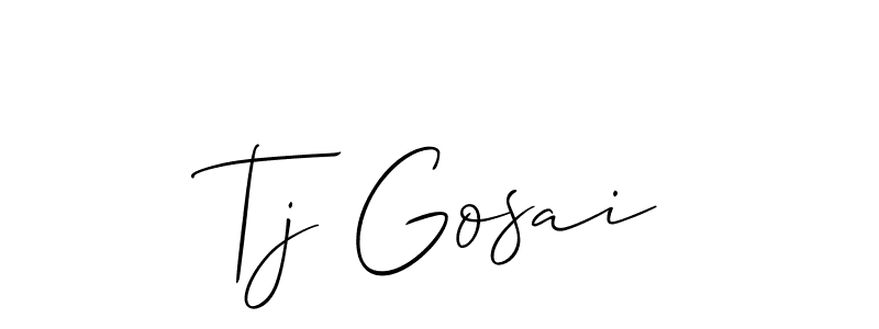 Also we have Tj Gosai name is the best signature style. Create professional handwritten signature collection using Allison_Script autograph style. Tj Gosai signature style 2 images and pictures png