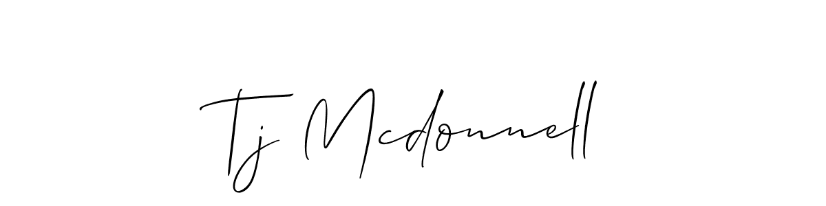 It looks lik you need a new signature style for name Tj Mcdonnell. Design unique handwritten (Allison_Script) signature with our free signature maker in just a few clicks. Tj Mcdonnell signature style 2 images and pictures png