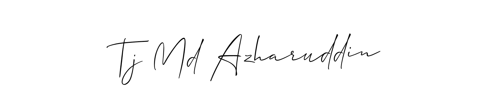Also we have Tj Md Azharuddin name is the best signature style. Create professional handwritten signature collection using Allison_Script autograph style. Tj Md Azharuddin signature style 2 images and pictures png