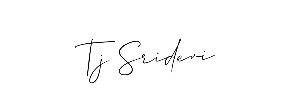 Similarly Allison_Script is the best handwritten signature design. Signature creator online .You can use it as an online autograph creator for name Tj Sridevi. Tj Sridevi signature style 2 images and pictures png
