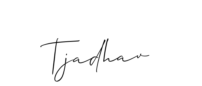 Use a signature maker to create a handwritten signature online. With this signature software, you can design (Allison_Script) your own signature for name Tjadhav. Tjadhav signature style 2 images and pictures png