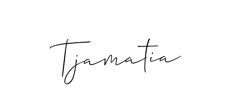 Also You can easily find your signature by using the search form. We will create Tjamatia name handwritten signature images for you free of cost using Allison_Script sign style. Tjamatia signature style 2 images and pictures png