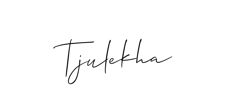 Make a beautiful signature design for name Tjulekha. With this signature (Allison_Script) style, you can create a handwritten signature for free. Tjulekha signature style 2 images and pictures png