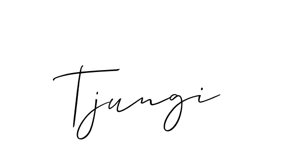 The best way (Allison_Script) to make a short signature is to pick only two or three words in your name. The name Tjungi include a total of six letters. For converting this name. Tjungi signature style 2 images and pictures png