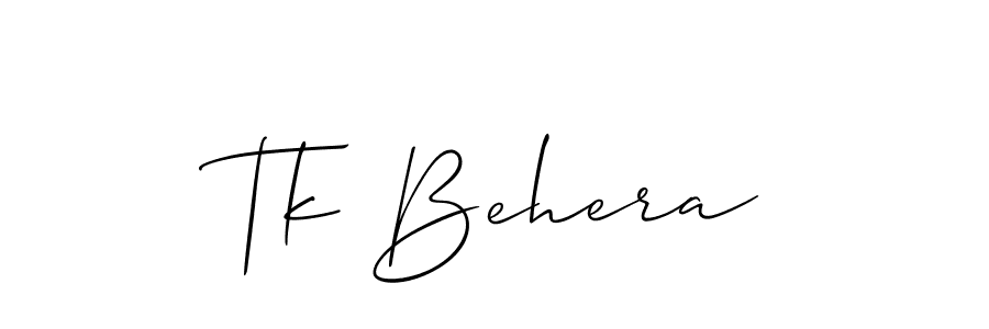 Make a short Tk Behera signature style. Manage your documents anywhere anytime using Allison_Script. Create and add eSignatures, submit forms, share and send files easily. Tk Behera signature style 2 images and pictures png