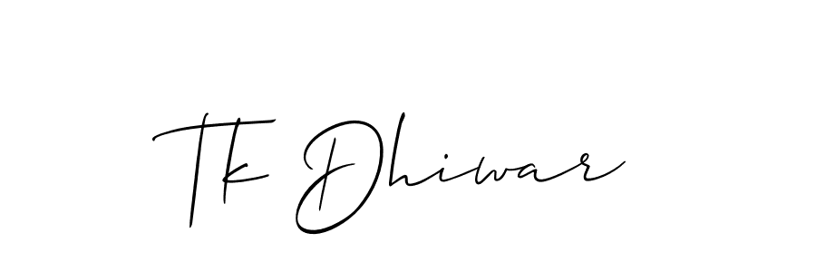 It looks lik you need a new signature style for name Tk Dhiwar. Design unique handwritten (Allison_Script) signature with our free signature maker in just a few clicks. Tk Dhiwar signature style 2 images and pictures png